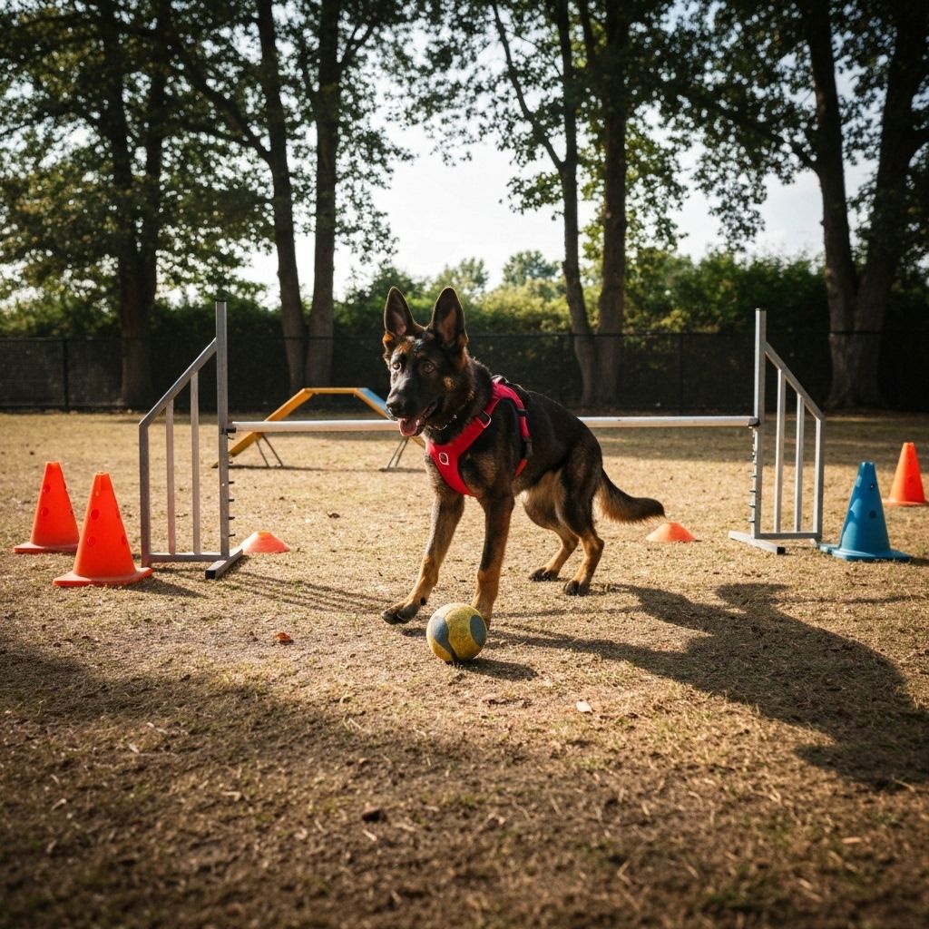 7-month-old German Shepherd practicing advanced training