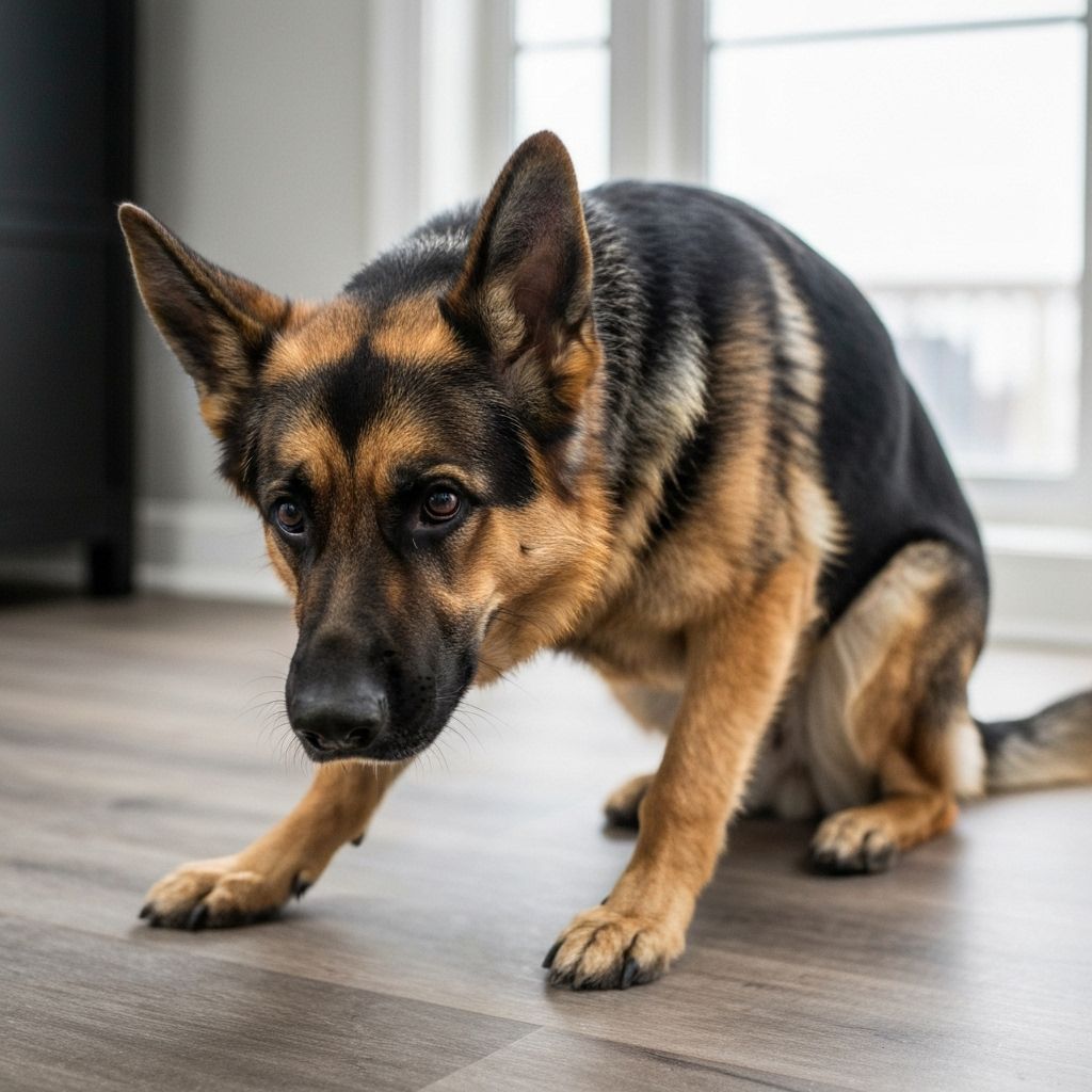 German Shepherd showing signs of anxiety