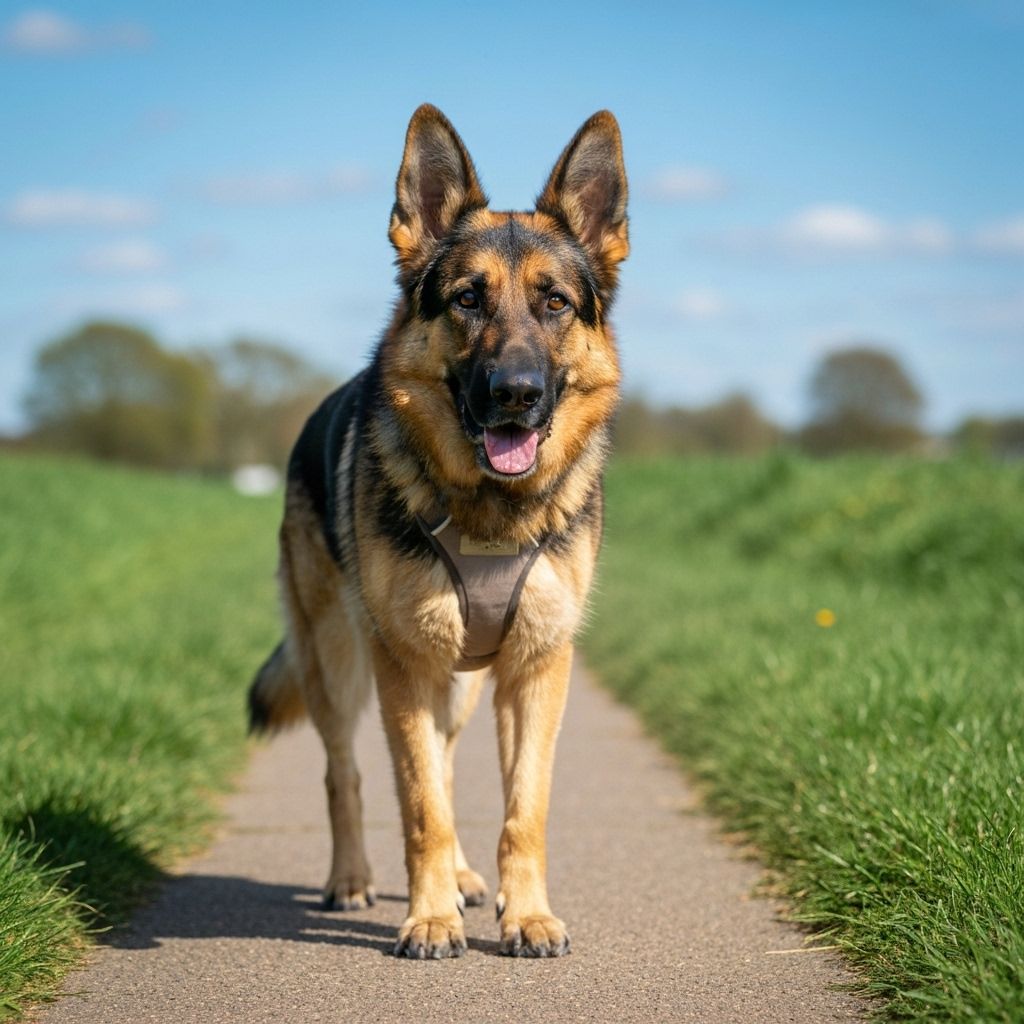 German Shepherd showing early signs of degenerative myelopathy with rear leg coordination issues