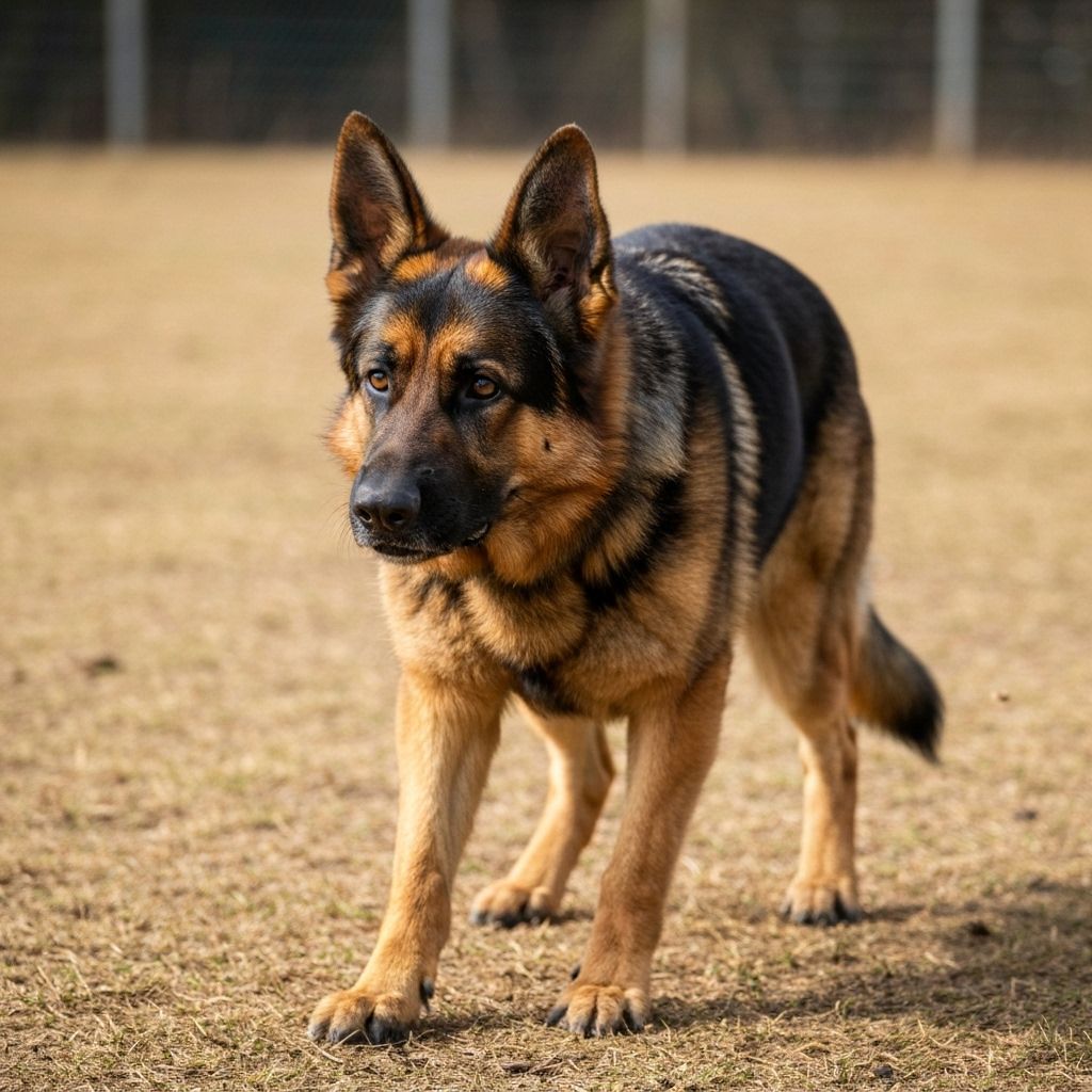 Intelligent German Shepherd during training
